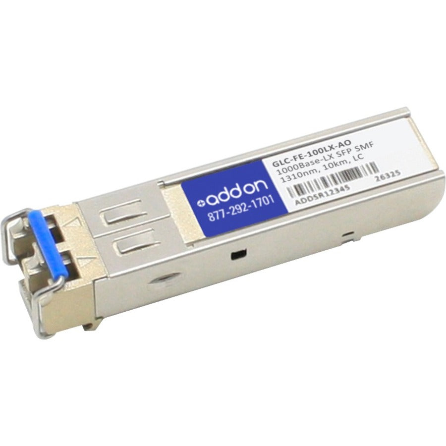 AddOn Cisco GLC-FE-100LX Compatible TAA Compliant 100Base-LX SFP Transceiver (SMF, 1310nm, 10km, LC) - GLC-FE-100LX-AO