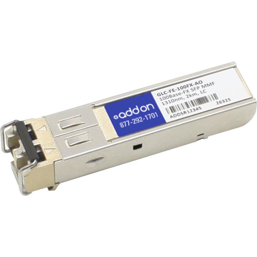 AddOn Cisco GLC-FE-100FX Compatible TAA Compliant 100Base-FX SFP Transceiver (MMF, 1310nm, 2km, LC) - GLC-FE-100FX-AO