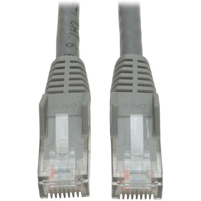 Eaton Tripp Lite Series Cat6 Gigabit Snagless Molded (UTP) Ethernet Cable (RJ45 M/M), PoE, Gray, 2 ft. (0.61 m) - N201-002-GY