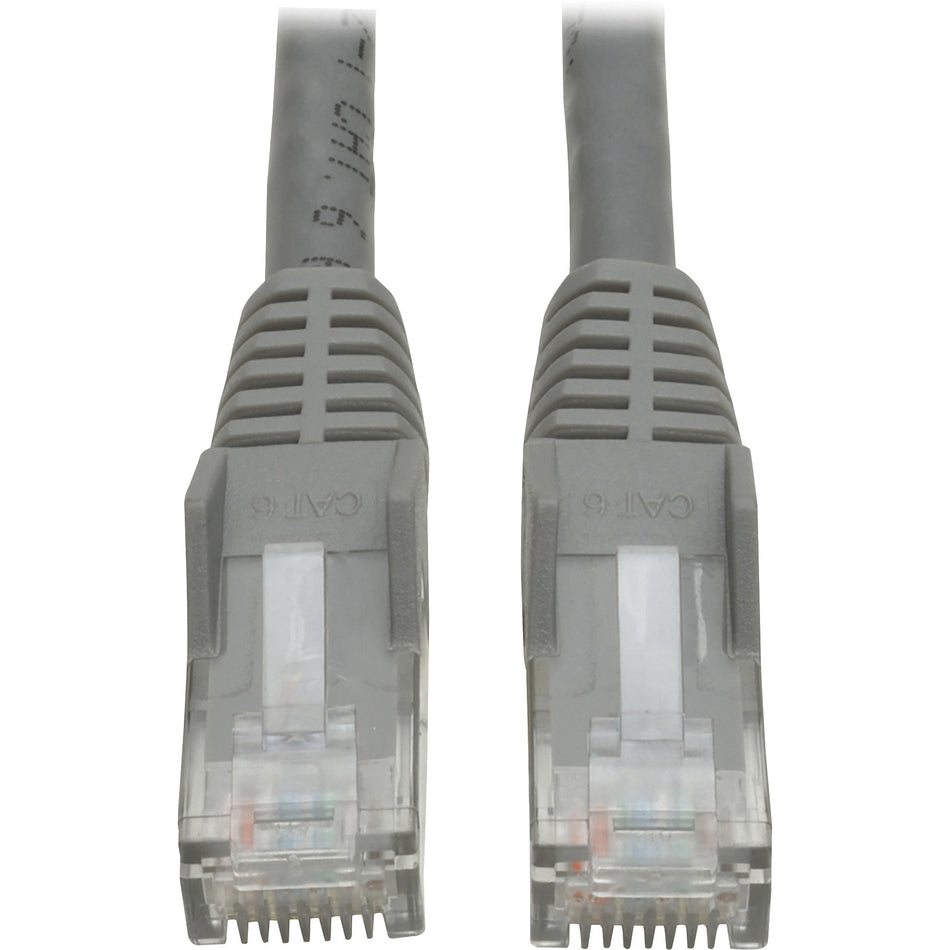 Eaton Tripp Lite Series Cat6 Gigabit Snagless Molded (UTP) Ethernet Cable (RJ45 M/M), PoE, Gray, 1 ft. (0.31 m) - N201-001-GY