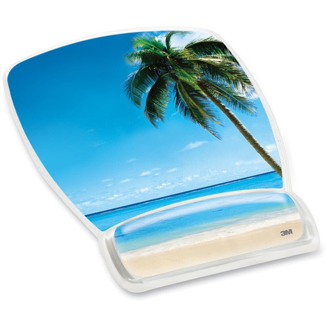 3M Beach Design Gel Mouse Pad Wrist Rest - MW308BH