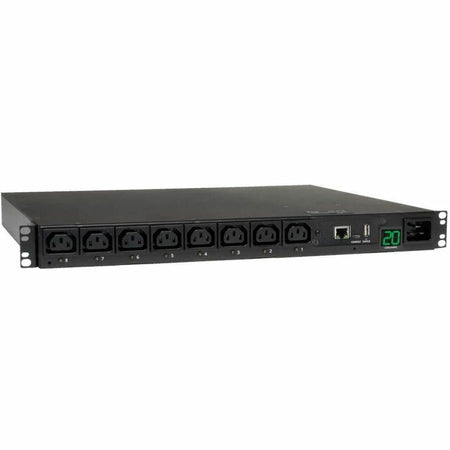 Tripp Lite by Eaton PDU 3.7kW Single-Phase 208/230V Switched PDU - LX Platform 8 C13 Outlets C20 Input with L6-20P Adapter 2.4m Cord 1U Rack-mount TAA - PDUMH20HVNET