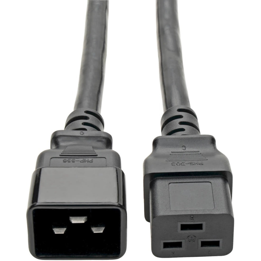 Tripp Lite by Eaton Power Extension Cord C19 to C20 - Heavy-Duty 20A 250V 12 AWG 2 ft. (0.61 m) Black - P036002