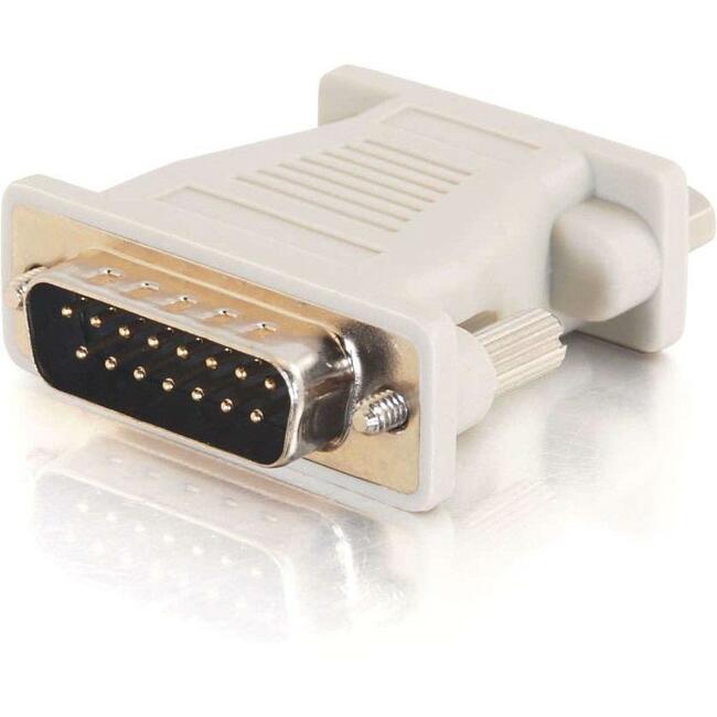 C2G DB15M to VGA HD15F Adapter - 1 x HD-15 Female - 1 x DB-15 Male - Beige - 02902