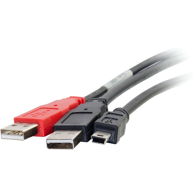 C2G 6ft USB 2.0 One Mini-b Male to Two A Male Y-Cable - 28107