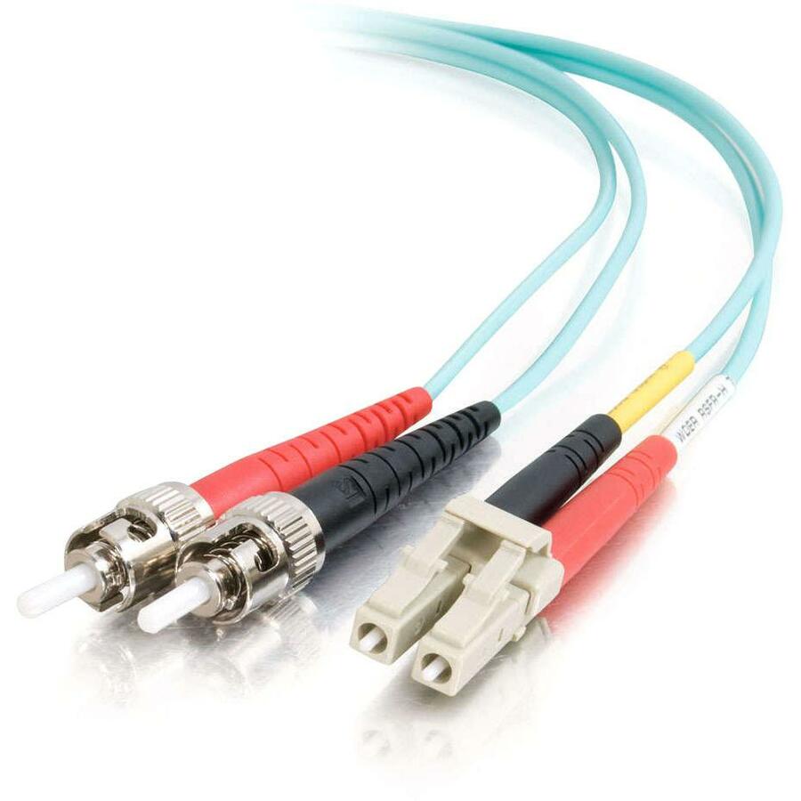 C2G 1m LC-ST 10Gb 50/125 Duplex Multimode OM3 Fiber Cable - Aqua - 3ft - 36121