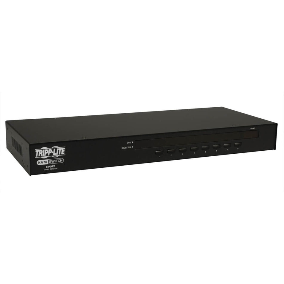 Tripp Lite by Eaton 8-Port 1U Rack-Mount USB/PS2 KVM Switch with On-Screen Display - B042-008