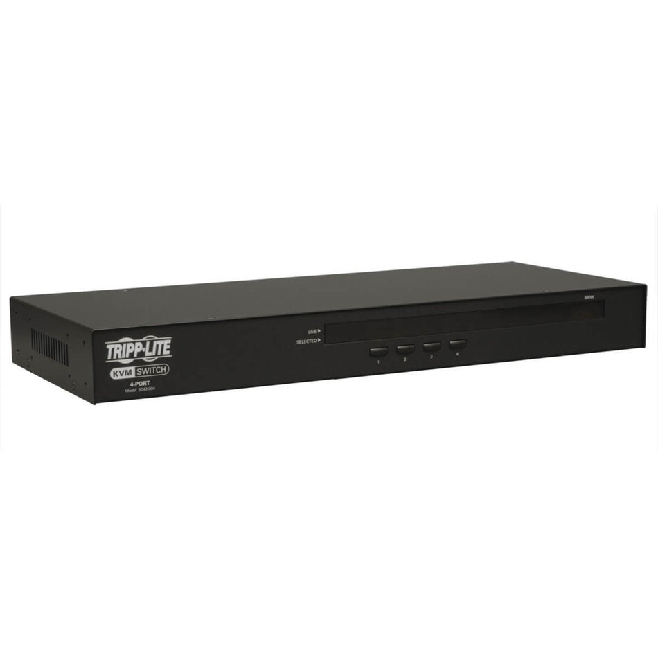 Tripp Lite by Eaton 4-Port 1U Rack-Mount USB/PS2 KVM Switch with On-Screen Display - B042-004