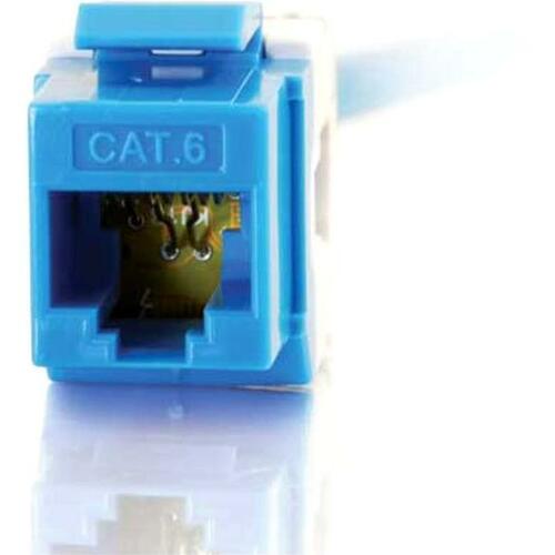 C2G 180 Degree Cat6 RJ45 UTP Keystone Jack - Blue - 35211