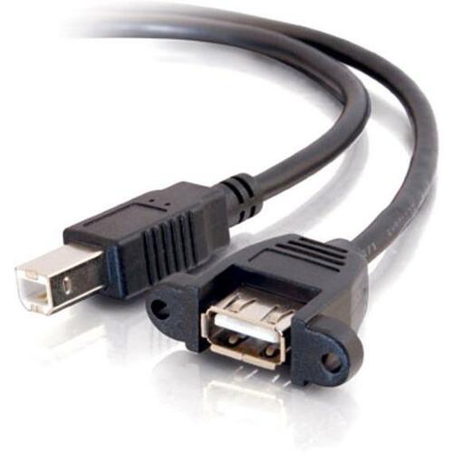 C2G 2ft Panel-Mount USB 2.0 A Female to B Male Cable - 28068