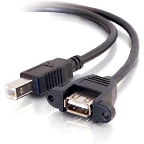 C2G 3ft Panel-Mount USB 2.0 A Female to B Male Cable - 28069