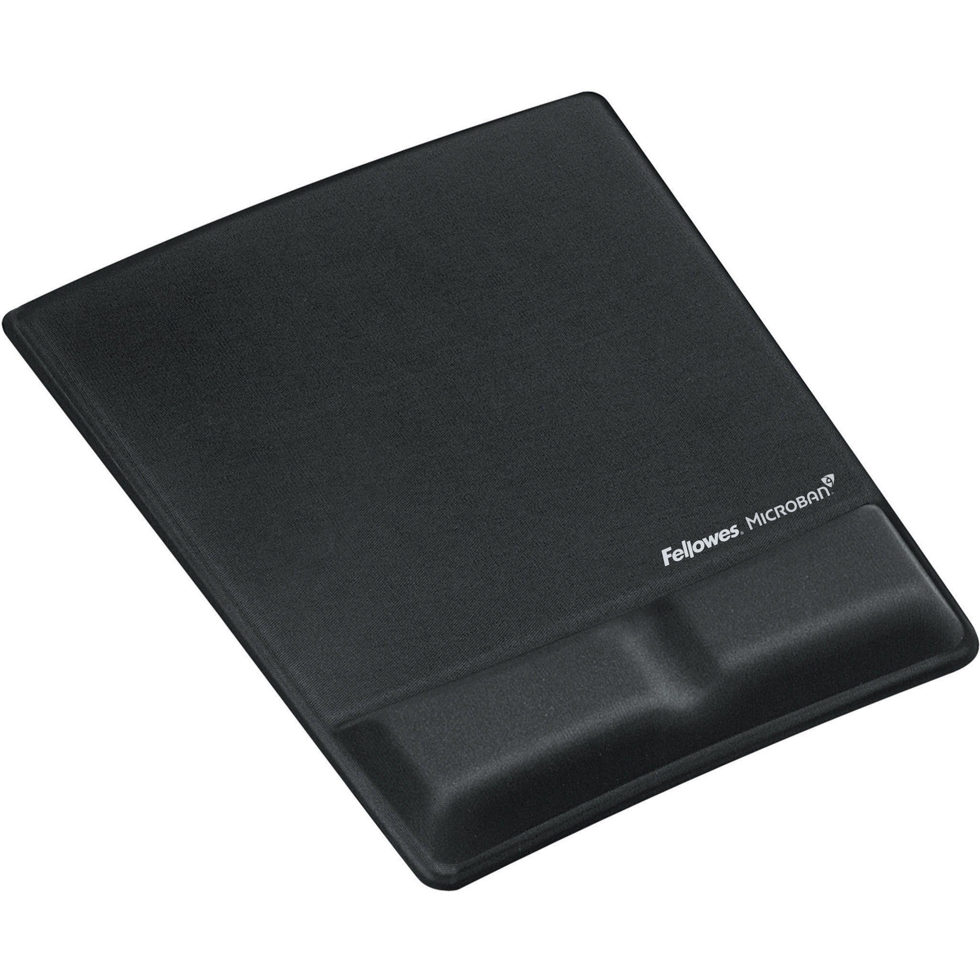 Fellowes&reg; MICROBAN&reg; Memory Form Mouse Pad with Wrist Support - Black (9181201) - 9181201