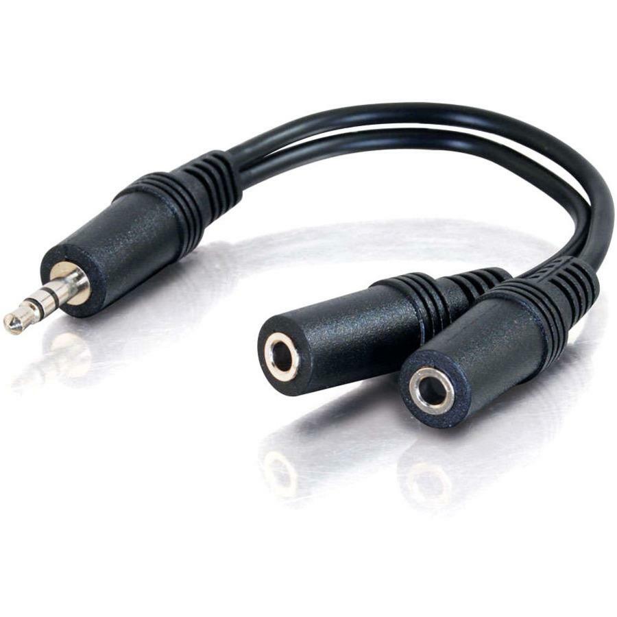 C2G 6in 3.5mm Y-Cable - 3.5mm (1) to 3.5mm (2) - M/F - 40426