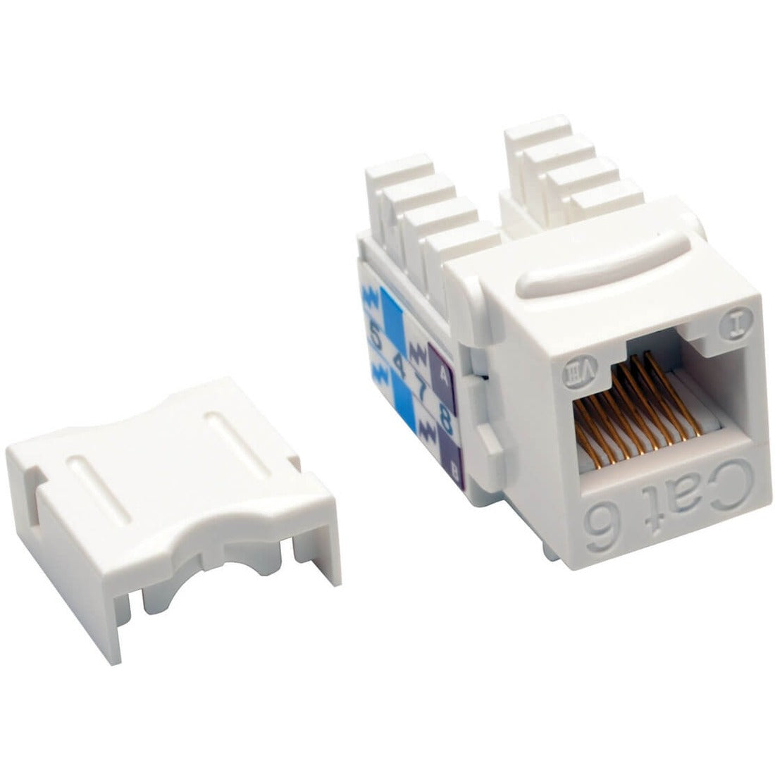 Tripp Lite by Eaton Cat6 Cat5e 110 Style Punch down Keystone Jack RJ45 White TAA GSA - N238-001-WH