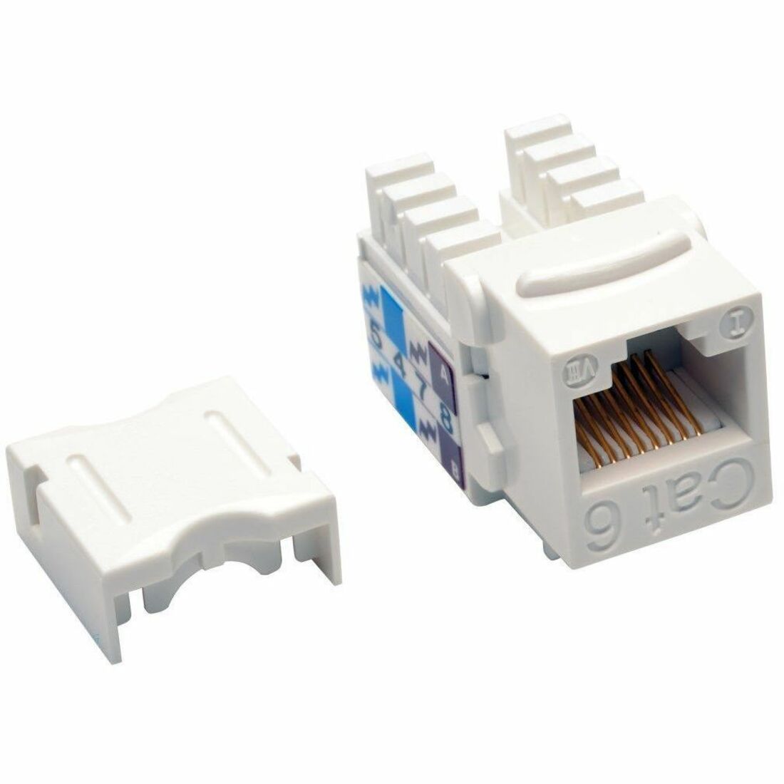 Tripp Lite by Eaton Cat6 Cat5e 110 Style Punch down Keystone Jack RJ45 White TAA GSA - N238-001-WH
