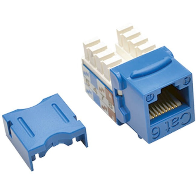 Tripp Lite by Eaton Cat6 Cat5e 110 Style Punch down Keystone Jack RJ45 Blue TAA GSA - N238-001-BL