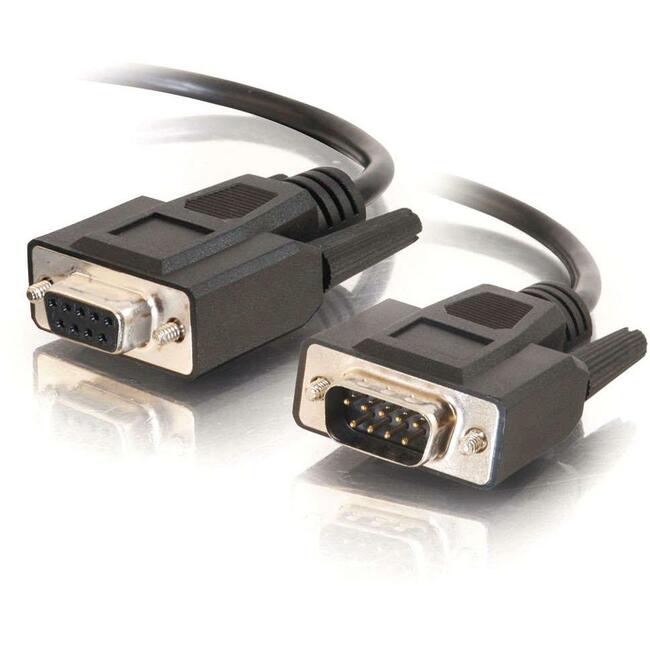 C2G 1ft DB9 M/F Extension Cable - Black - 25211