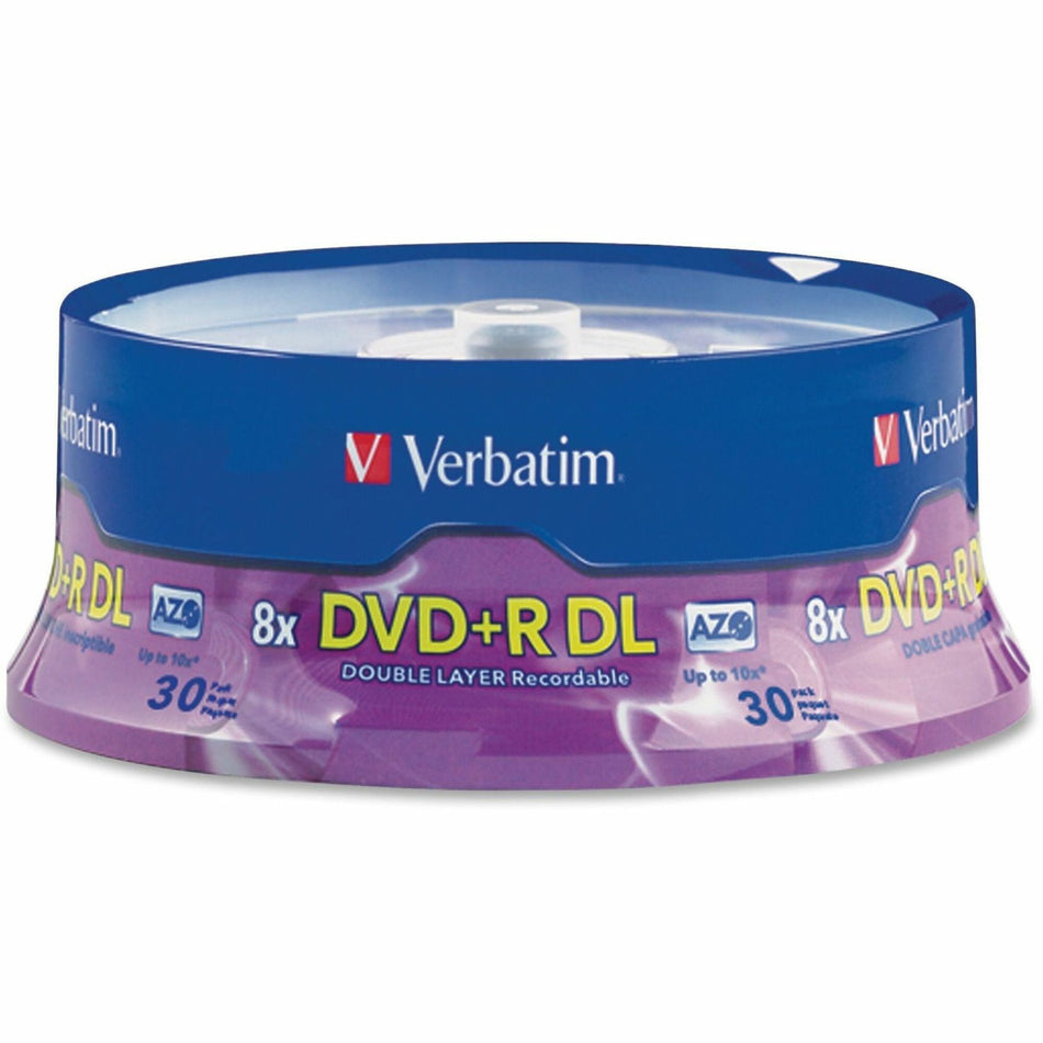 Verbatim 96542 DVD Recordable Media - DVD+R DL - 8x - 8.50 GB - 30 Pack Spindle - 96542