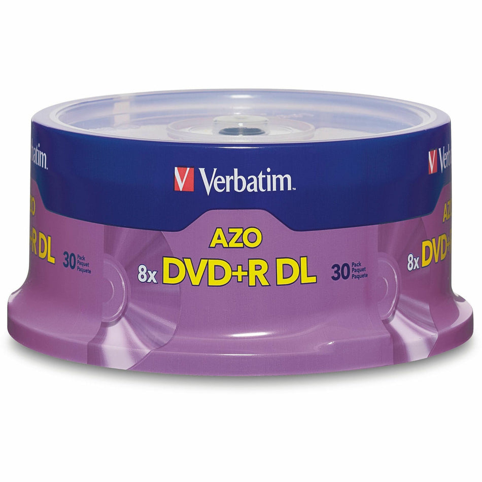 Verbatim 96542 DVD Recordable Media - DVD+R DL - 8x - 8.50 GB - 30 / Pack - Silver - 96542