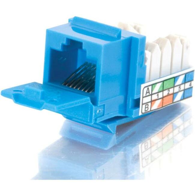 C2G 90? Cat5E RJ45 UTP Keystone Jack - Blue - 35206