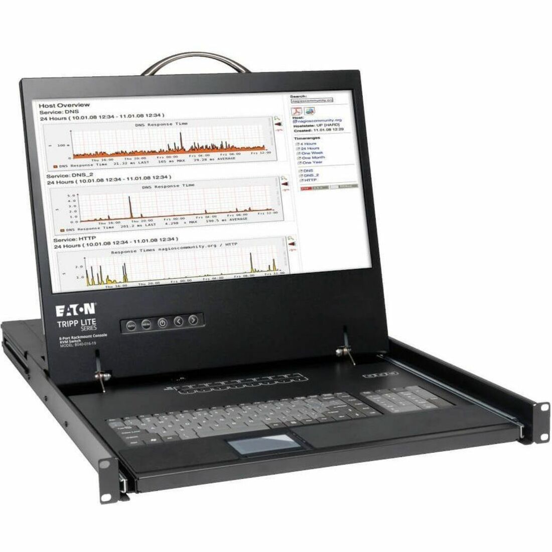 Tripp Lite by Eaton NetController 8-Port 1U Rack-Mount Console KVM Switch with 19-in. LCD - B040-008-19