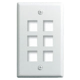 On-Q 1-Gang, 6-Port Wall Plate, White - WP3406WH