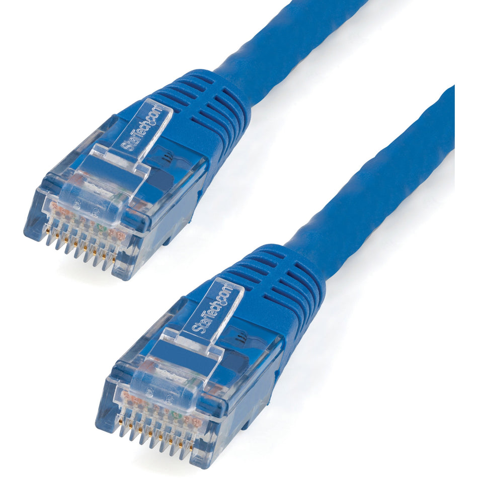 StarTech.com 100ft CAT6 Ethernet Cable - Blue Molded Gigabit - 100W PoE UTP 650MHz - Category 6 Patch Cord UL Certified Wiring/TIA - C6PATCH100BL