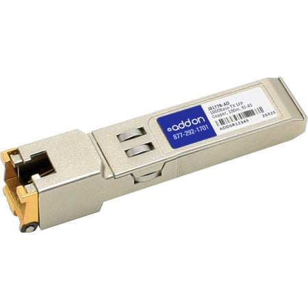 AddOn HP J8177B Compatible TAA Compliant 10/100/1000Base-TX SFP Transceiver (Copper, 100m, RJ-45) - J8177B-AO