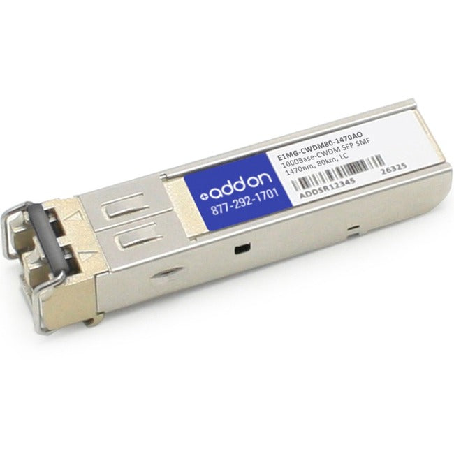 Brocade (Formerly) E1MG-CWDM80-1470 Compatible TAA Compliant 1000Base-CWDM SFP Transceiver (SMF, 1470nm, 80km, LC) - E1MG-CWDM80-1470AO