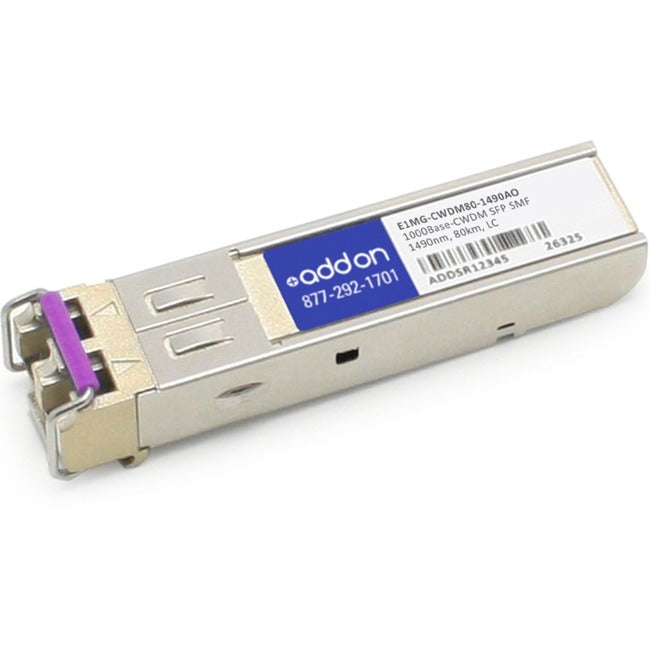 Brocade (Formerly) E1MG-CWDM80-1490 Compatible TAA Compliant 1000Base-CWDM SFP Transceiver (SMF, 1490nm, 80km, LC) - E1MG-CWDM80-1490AO