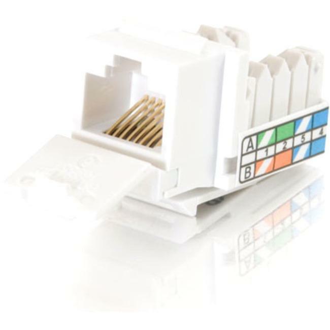 C2G 90&deg; Cat5E RJ45 UTP Keystone Jack - White - 35201