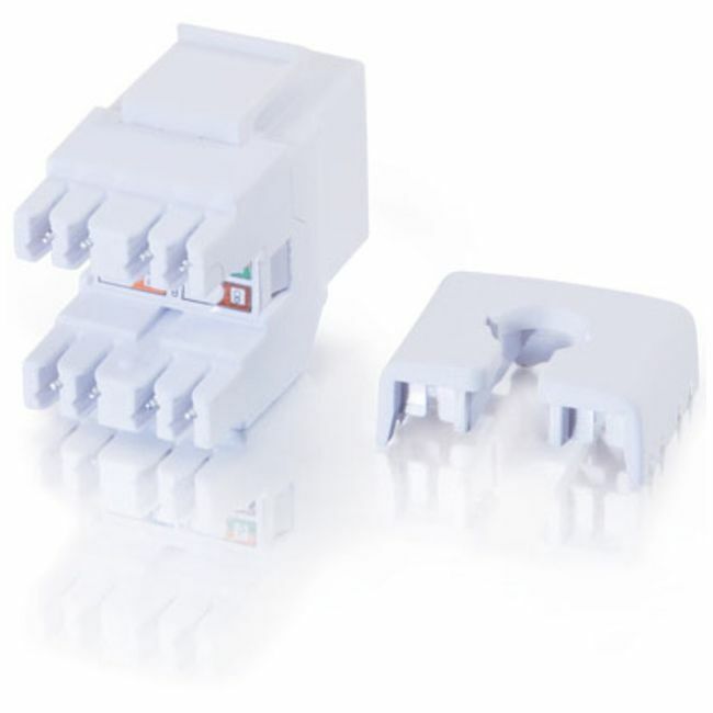 C2G 180 Degree Cat6 RJ45 UTP Keystone Jack - White - 35210