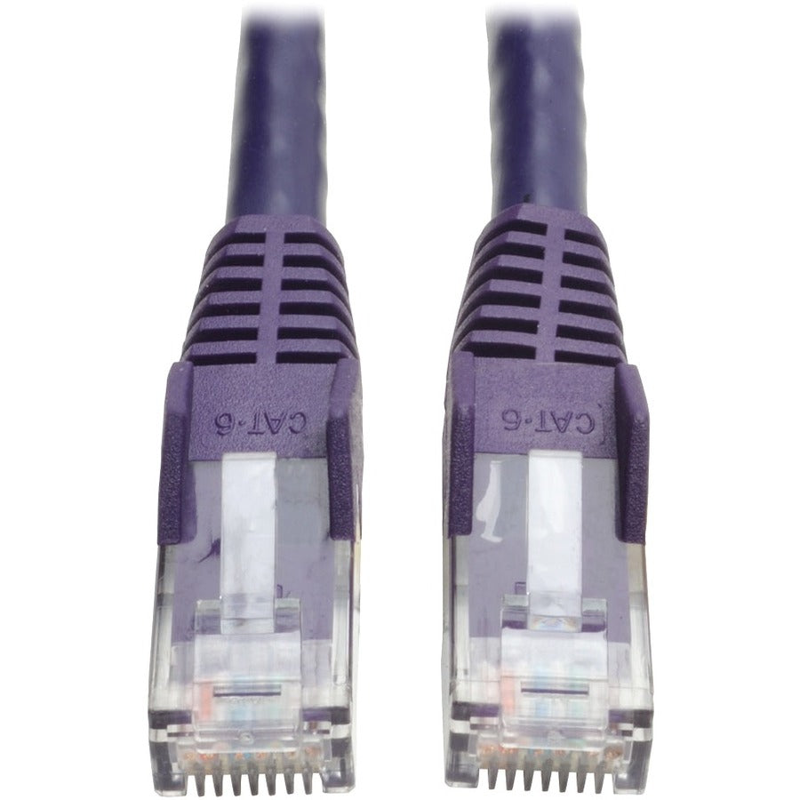 Eaton Tripp Lite Series Cat6 Gigabit Snagless Molded (UTP) Ethernet Cable (RJ45 M/M), PoE, Purple, 7 ft. (2.13 m) - N201-007-PU