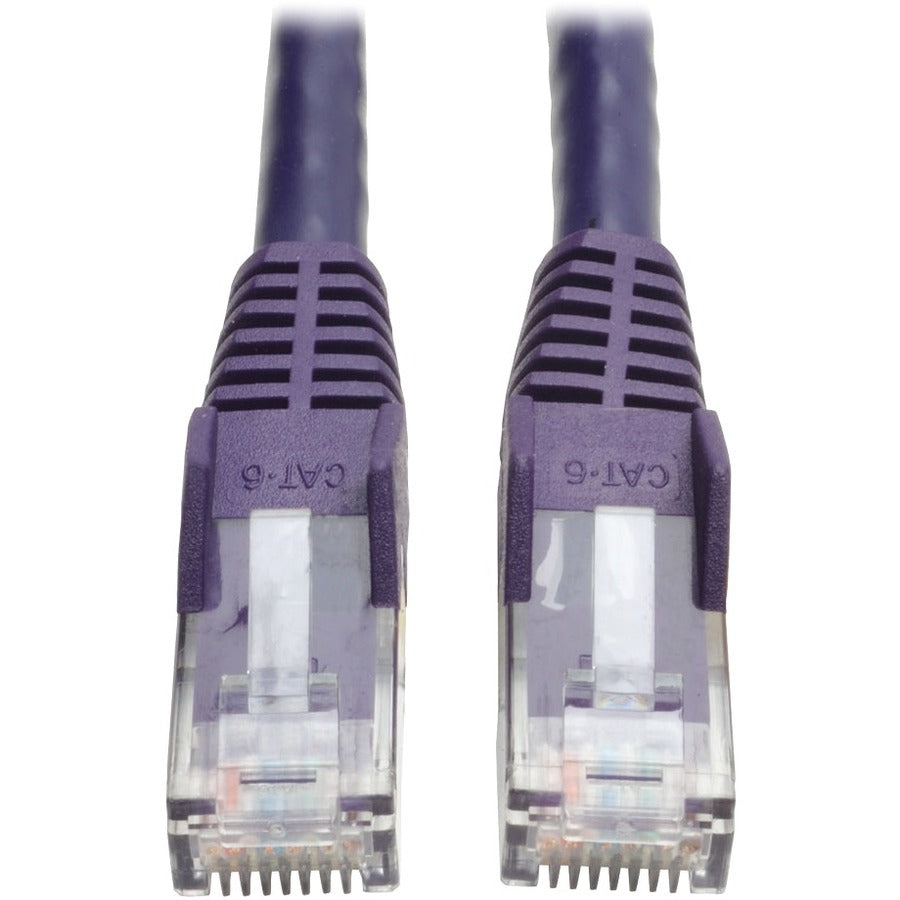 Eaton Tripp Lite Series Cat6 Gigabit Snagless Molded (UTP) Ethernet Cable (RJ45 M/M), PoE, Purple, 3 ft. (0.91 m) - N201-003-PU