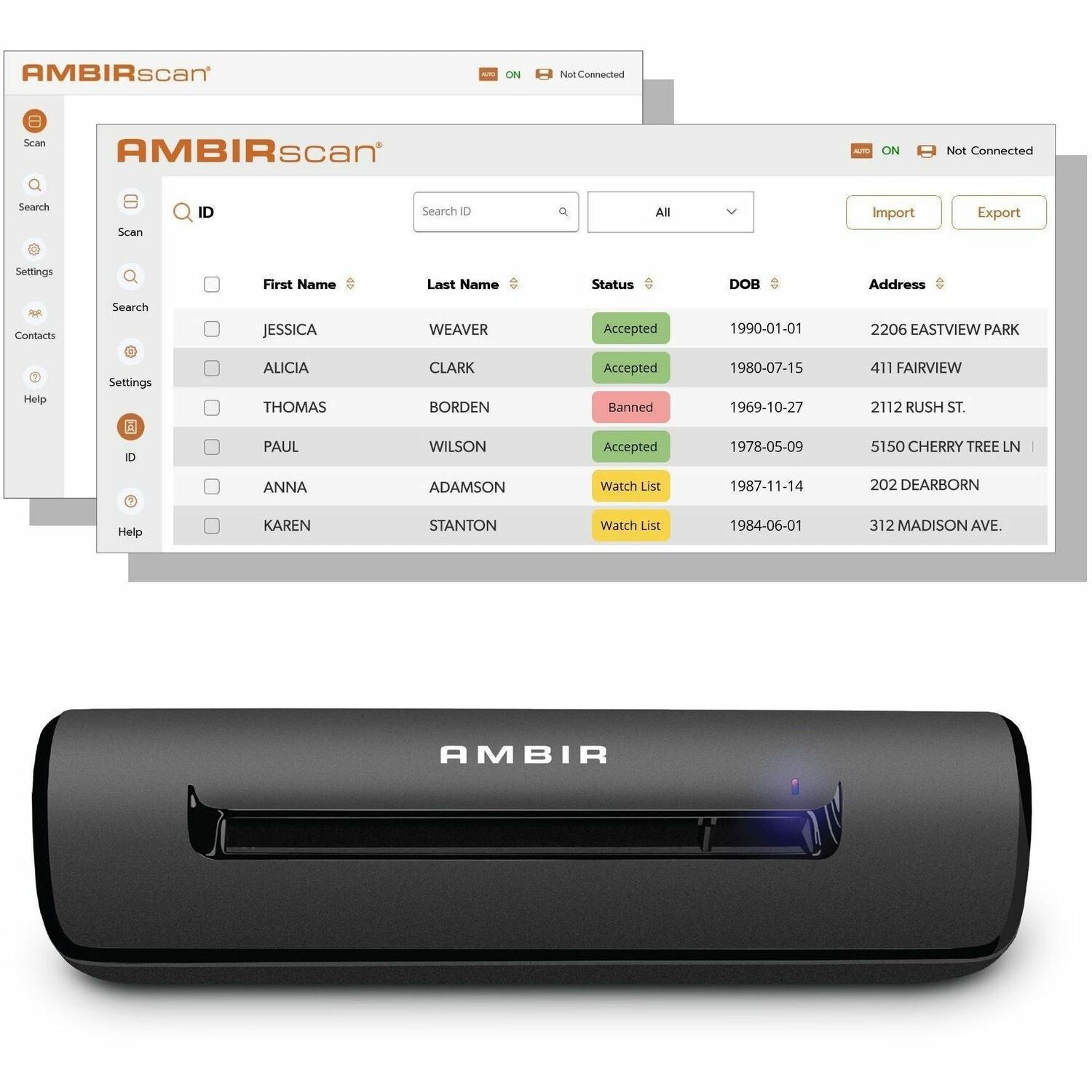 Ambir PS667 Simplex A6 ID Card Scanner - PS667-AS