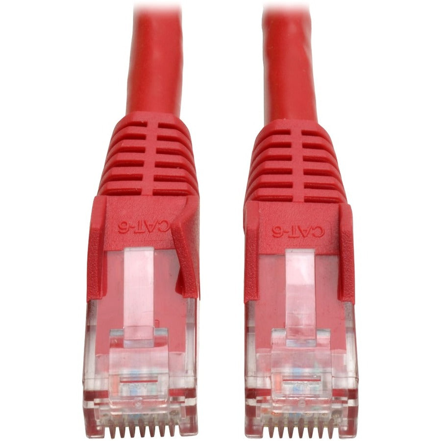 Eaton Tripp Lite Series Cat6 Gigabit Snagless Molded (UTP) Ethernet Cable (RJ45 M/M), PoE, Red, 2 ft. (0.61 m) - N201-002-RD