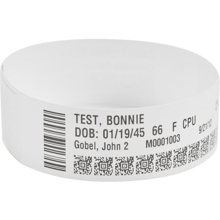 Zebra Wristband Polypropylene 1.1875 x 11in Direct Thermal Zebra Z-Band Direct HC100 - 10006996K