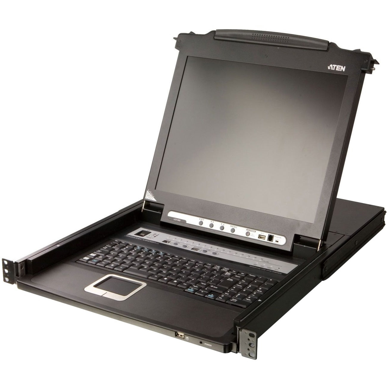 Aten Slideaway CL5708 17" LCD Console 8-Port Combo KVM with Peripheral Sharing Technology-TAA Compliant - CL5708M