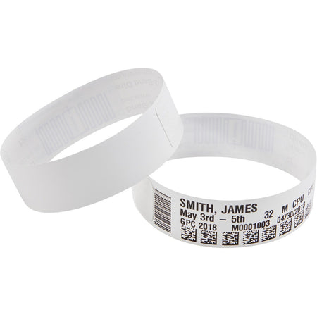 Zebra Wristband Polypropylene 1 x 7in Direct Thermal Zebra Z-Band Soft Infant 1 in core - 10007909