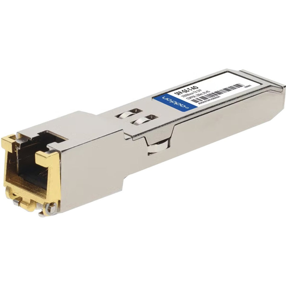 AddOn Cisco SFP-GE-T Compatible TAA Compliant 10/100/1000Base-TX SFP Transceiver (Copper, 100m, RJ-45) - SFP-GE-T-AO