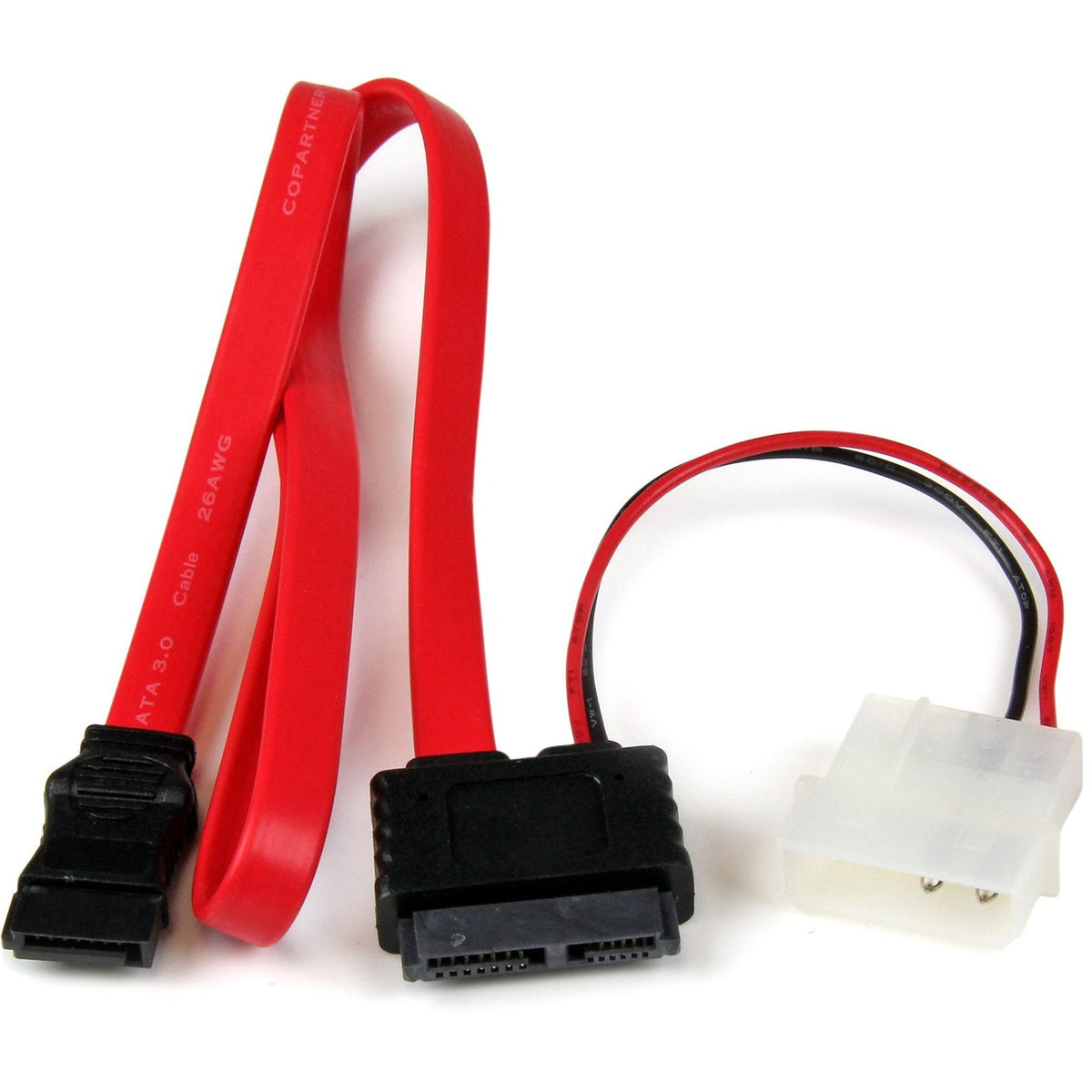StarTech.com 20in Slimline SATA to SATA with LP4 Power Cable Adapter - SLSATAF20