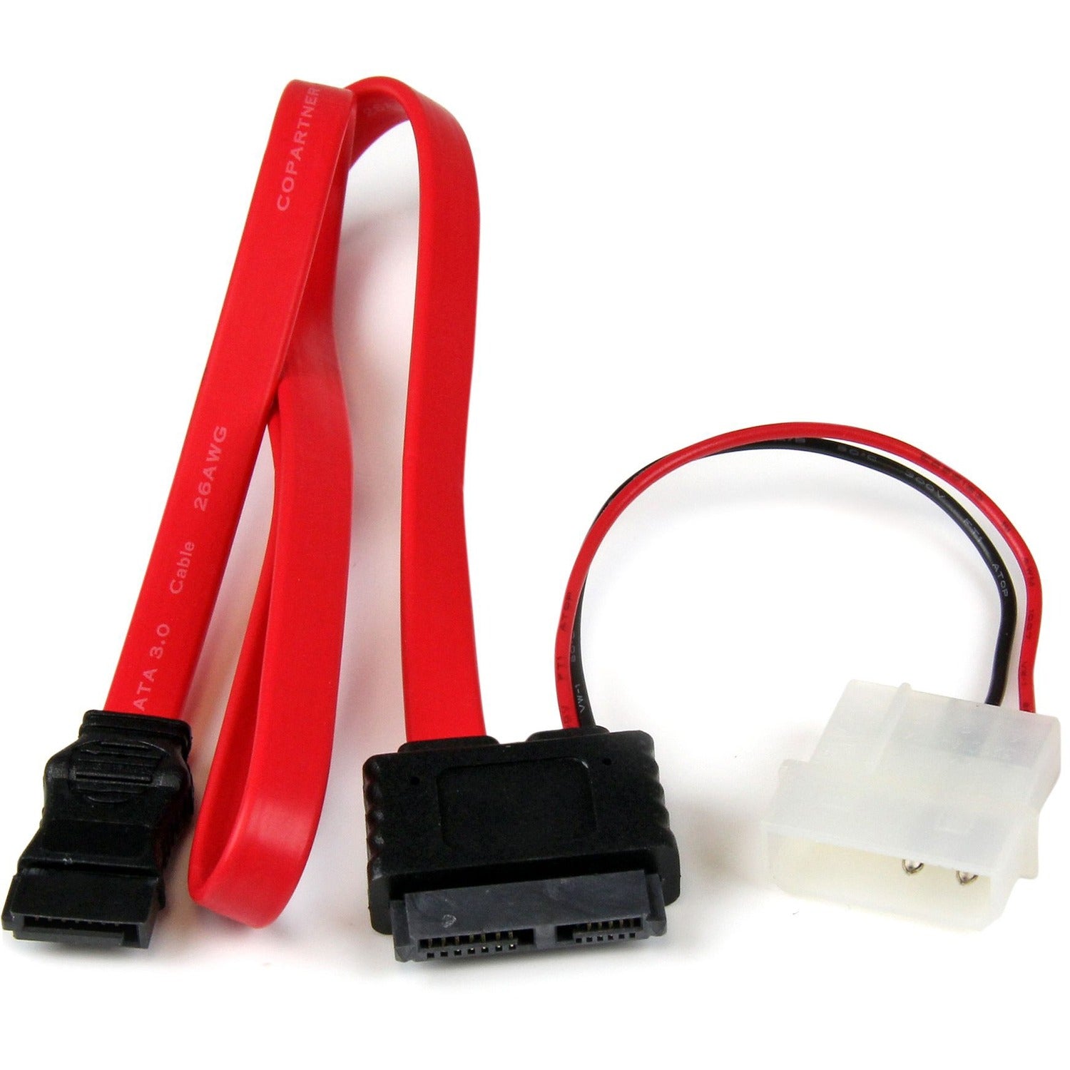 StarTech.com 20in Slimline SATA to SATA with LP4 Power Cable Adapter - SLSATAF20