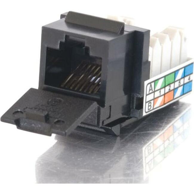 C2G 90&deg; Cat5E RJ45 UTP Keystone Jack - Black - 35203