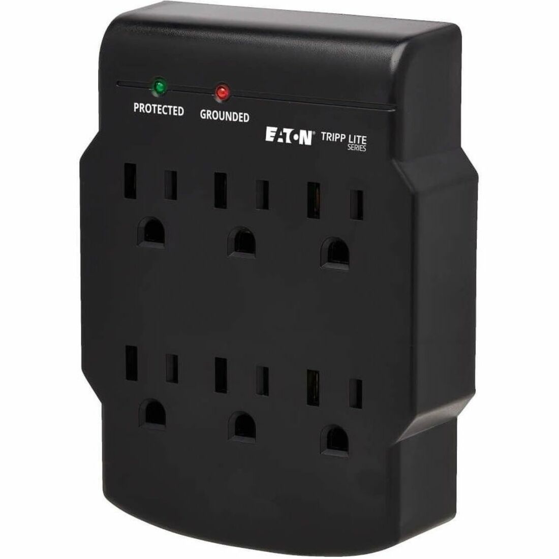 Tripp Lite by Eaton 6-Outlet Surge Protector Direct Plug-In 750 Joules Diagnostic LED Black - SK6-0B