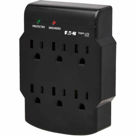 Tripp Lite by Eaton 6-Outlet Surge Protector Direct Plug-In 750 Joules Diagnostic LED Black - SK6-0B