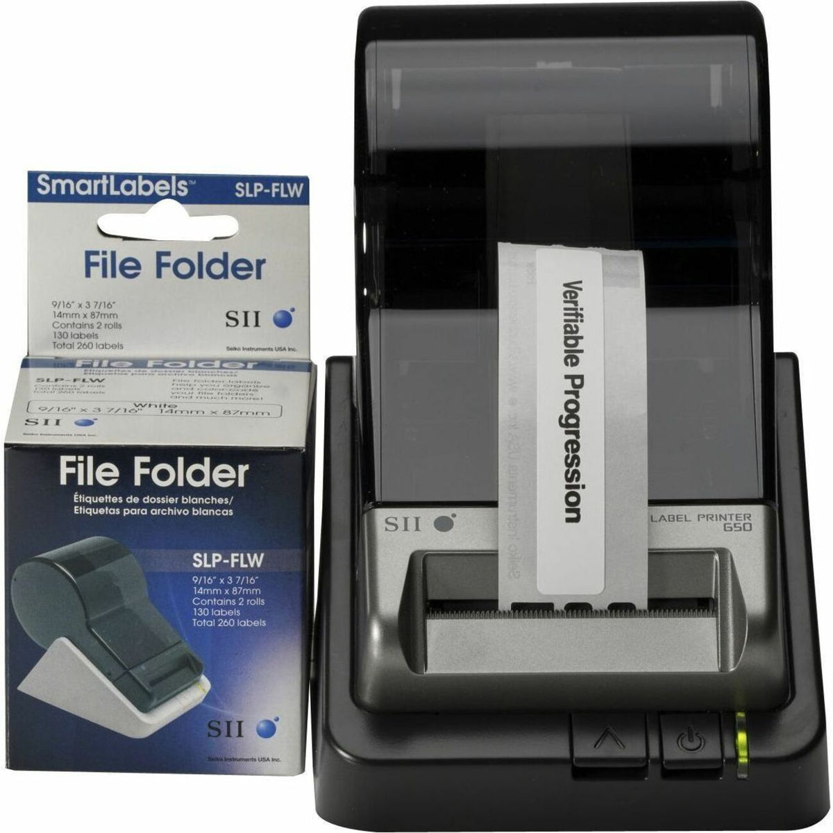 Seiko SLP-FLB White/Blue File Folder Labels - SLP-FLW