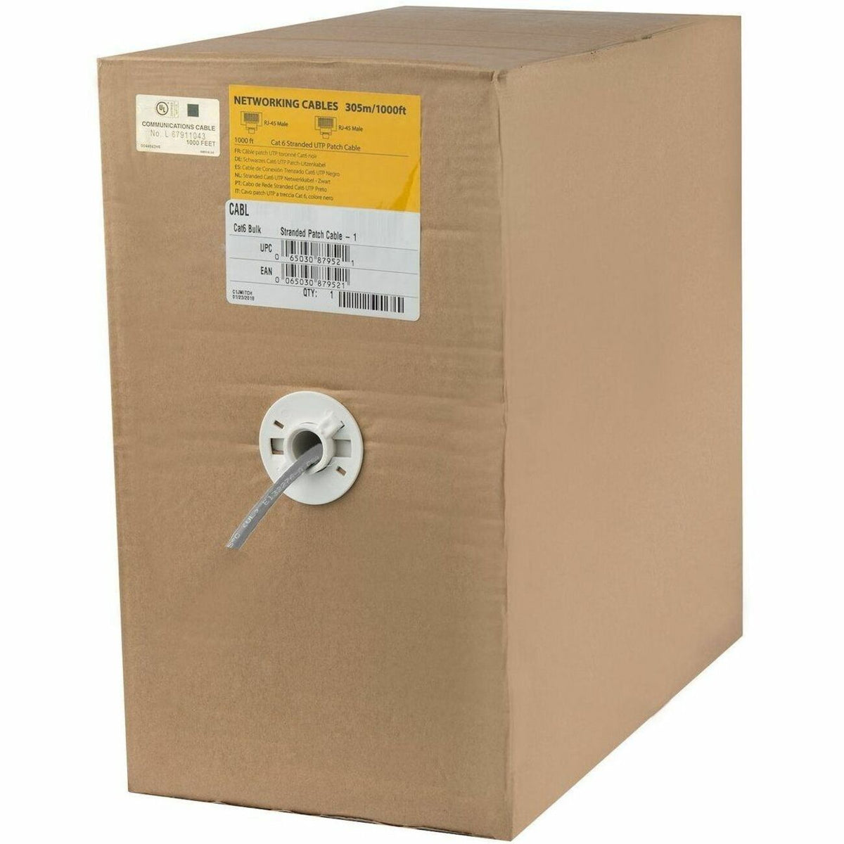 StarTech.com 1000 ft Bulk Cat6 Ethernet Cable - Stranded - CM-Rated for In-Wall Use - Cat 6 UTP Patch Cable - Gray - WIRC6PATGRRL