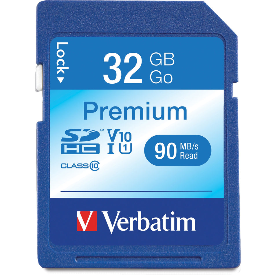 Verbatim 32GB Premium SDHC Memory Card, UHS-I Class 10 - 96871