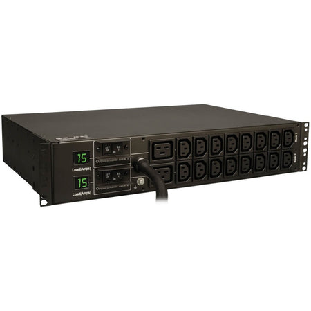 Tripp Lite by Eaton 5.5kW Single-Phase Local Metered PDU, 208/230V Outlets (16 C13 & 2 C19), L6-30P, 12 ft. (3.66 m) Cord, 2U Rack-Mount, TAA - PDUMH30HV