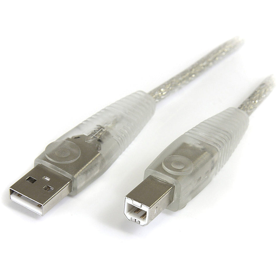 StarTech.com - Transparent USB 2.0 cable - 4 pin USB Type A (M) - 4 pin USB Type B (M) - ( USB / Hi-Speed USB ) - 10 ft - USB2HAB10T